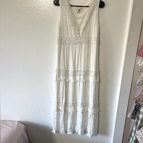 Vintage Dresses & Skirts - Cotton & Rye outfitters white boho dress size large